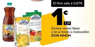 Oferta de Don Simón - Zumos Varios Tipos O Té Al Limón O Melocotón por 1€ en Supeco
