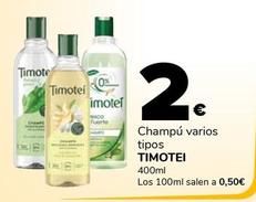 Oferta de Timotei - Champú por 2€ en Supeco