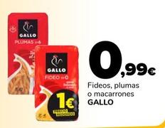 Oferta de Gallo - Fideos, Plumas O Macarrones por 0,99€ en Supeco