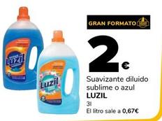 Oferta de Luzil - Suavizante Diluido Sublime O Azul por 2€ en Supeco