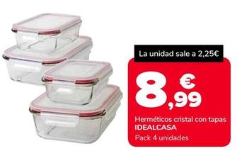 Oferta de Idealcasa - Herméticos Cristal Con Tapas por 8,99€ en Supeco