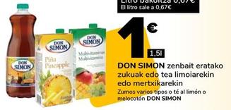 Oferta de Don Simón - Zumos Varios Tipos O Té Al Limón O Melocotón por 1€ en Supeco