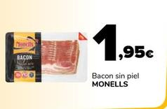 Oferta de Monells - Bacon Sin Piel por 1,95€ en Supeco