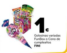 Oferta de Fini - Golosinas Variadas Funbox O Cono De Cumpleaños por 1€ en Supeco