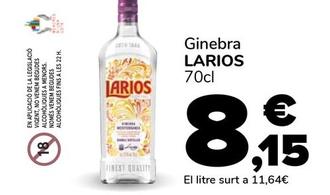 Oferta de Larios - Ginebra por 8,15€ en Supeco