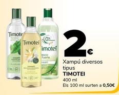 Oferta de Timotei - Xampú Diversos Tipus por 2€ en Supeco