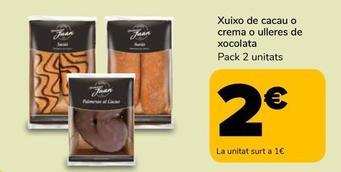 Oferta de Xuixo De Cacau O Crema O Ulleres De Xocolata por 2€ en Supeco