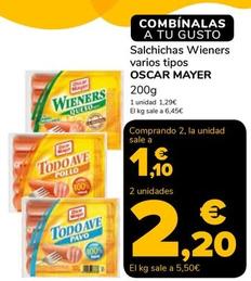 Oferta de Oscar Mayer - Salchichas Wieners por 1,29€ en Supeco