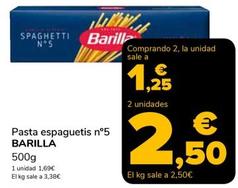 Oferta de Barilla - Pasta Espaguetis N°5 por 1,69€ en Supeco