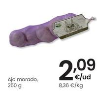 Oferta de Ajo Morado por 2,09€ en Eroski