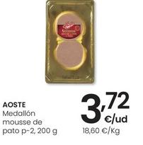 Oferta de Aoste - Medallon Mousse De Pato p-2 por 3,72€ en Eroski