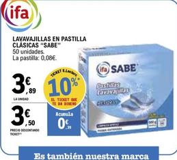 Oferta de Ifa Sabe - Lavavajillas En Pastilla Clásicas por 3,89€ en E.Leclerc