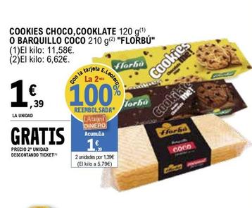 Oferta de Florbu - Cookies Choco, Cooklate O Barquillo Coco por 1,39€ en E.Leclerc