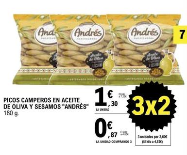 Oferta de Andrés - Picos Camperos En Aceite De Oliva Y Sesamos por 1,3€ en E.Leclerc