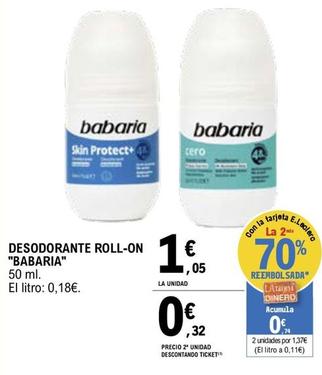 Oferta de Babaria - Desodorante Roll-on por 1,05€ en E.Leclerc