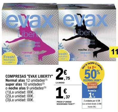 Oferta de Evax - Compresas Liberty por 2,75€ en E.Leclerc