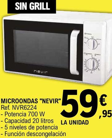 Oferta de Nevir - Microondas por 59,95€ en E.Leclerc