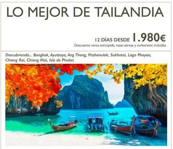 Oferta de Viajes a Tailandia por 1980€ en Nautalia Viajes