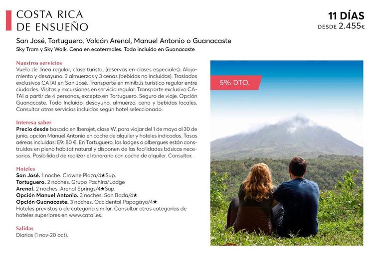 Oferta de Viajes a Costa Rica por 2455€ en Nautalia Viajes