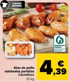 Oferta de Carrefour - Alas de pollo adobadas partidas  por 4,39€ en Carrefour