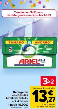 Oferta de Ariel  - Detergente en cápsulas  original por 19,9€ en Carrefour