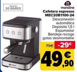 Oferta de Mandine - Cafetera espresso  MEC20B1100-24 por 49,9€ en Carrefour