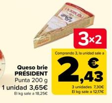 Oferta de Président - Queso brie  por 3,44€ en Carrefour