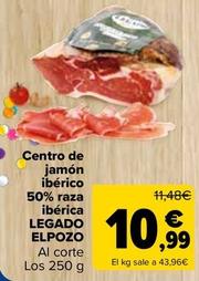 Oferta de Legado ElPozo - Centro de  jamón ibérico  50% raza ibérica   por 10,99€ en Carrefour