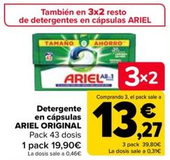 Oferta de Ariel  - Detergente en cápsulas  original por 19,9€ en Carrefour