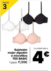 Oferta de TEX BASIC - Sujetador  mujer algodón  o microfibra   por 11,99€ en Carrefour