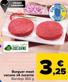 Oferta de Jucarne - Burger Meat Vacuno x4 por 3,25€ en Carrefour