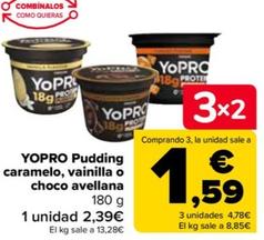 Oferta de Yopro - Pudding Caramelo, Vainilla o Choco Avellana por 2,39€ en Carrefour