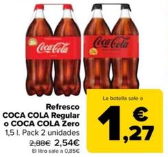 Oferta de Coca-cola - Refresco Regular o Zero por 2,54€ en Carrefour