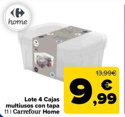 Oferta de Carrefour - Lote 4 Cajas multiusos con tapa Home por 9,99€ en Carrefour