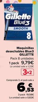 Oferta de Gillette  - Maquinillas desechables Blue3  por 9,79€ en Carrefour