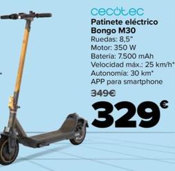 Oferta de Cecotec - Patinete eléctrico  Bongo M30 por 329€ en Carrefour