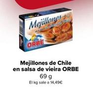 Oferta de ORBE - Mejillones de Chile en salsa de vieira  por 1€ en Carrefour