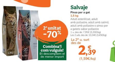 Oferta de Salvaje - Pinso Per A Gat por 2,39€ en Tiendanimal