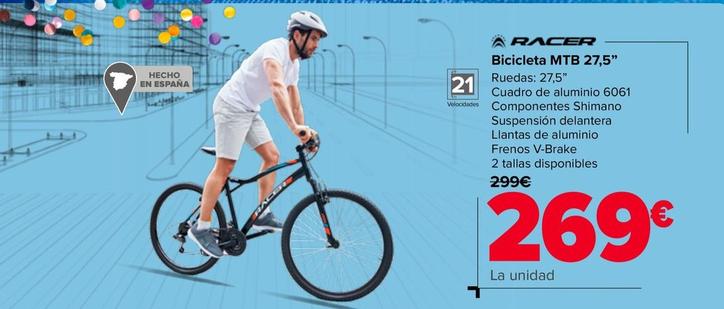 Oferta de Racer - Bicicleta Mtb 27,5" por 269€ en Carrefour