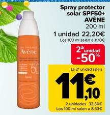 Oferta de Avène - Spray protector solar SPF50+  por 22,2€ en Carrefour