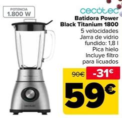 Oferta de Cecotec - Batidora Power  Black Titanium 1800 por 59€ en Carrefour