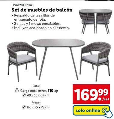 Oferta de Livarno Home - Set De Muebles De Balcon por 169,99€ en Lidl