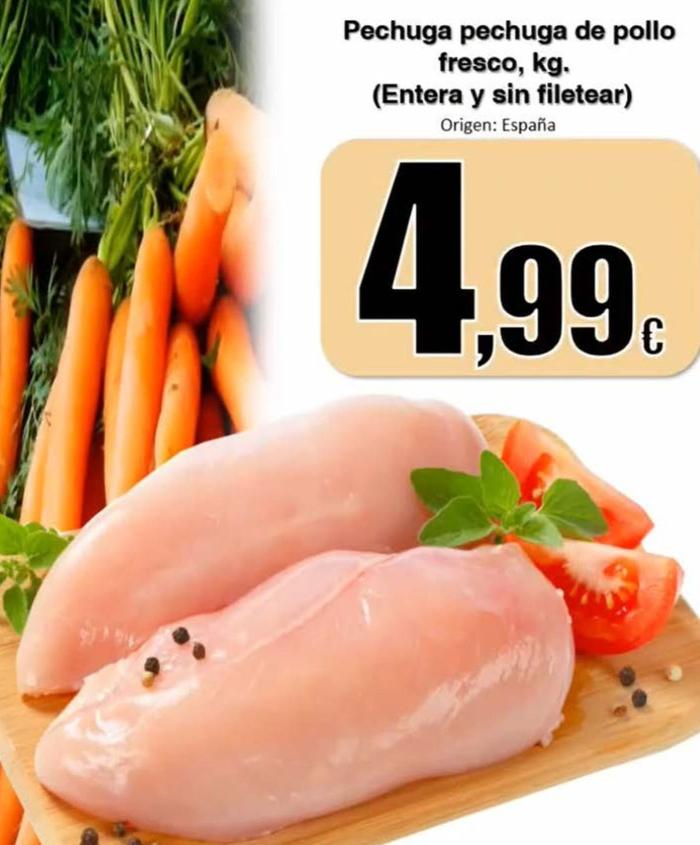 Oferta de Pechuga de pollo por 4,99€ en Super Alcoop