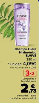 Oferta de Elvive - Champú Hidra Hialurónico  por 4,09€ en Carrefour