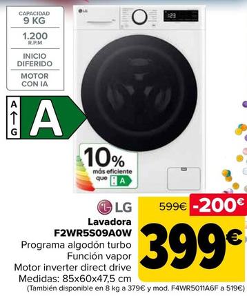Oferta de LG - Lavadora  F2WR5S09A0W por 399€ en Carrefour
