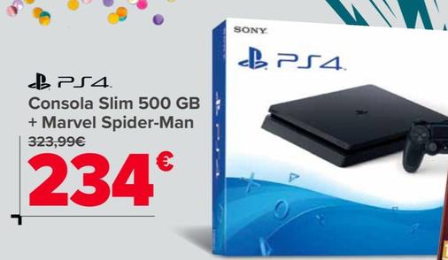 Oferta de Sony - Consola Slim 500 GB + Marvel Spider-Man por 234€ en Carrefour