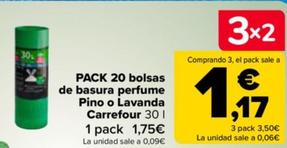 Oferta de Carrefour - PACK 20 bolsas  de basura perfume  Pino o Lavanda   por 1,75€ en Carrefour