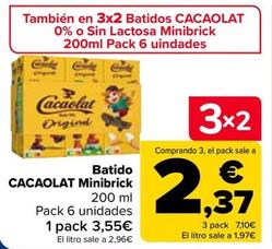 Oferta de Cacaolat - Batido Minibrick por 3,55€ en Carrefour