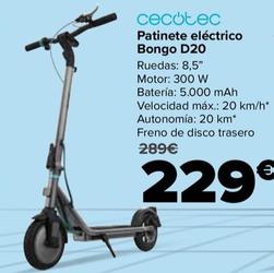 Oferta de Cecotec - Patinete eléctrico Bongo D20 por 229€ en Carrefour