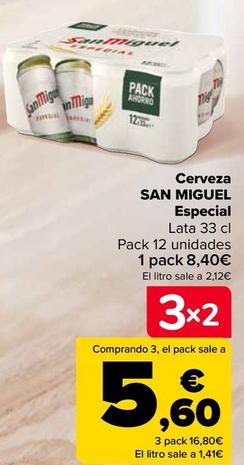 Oferta de San Miguel - Cerveza Especial por 8,4€ en Carrefour